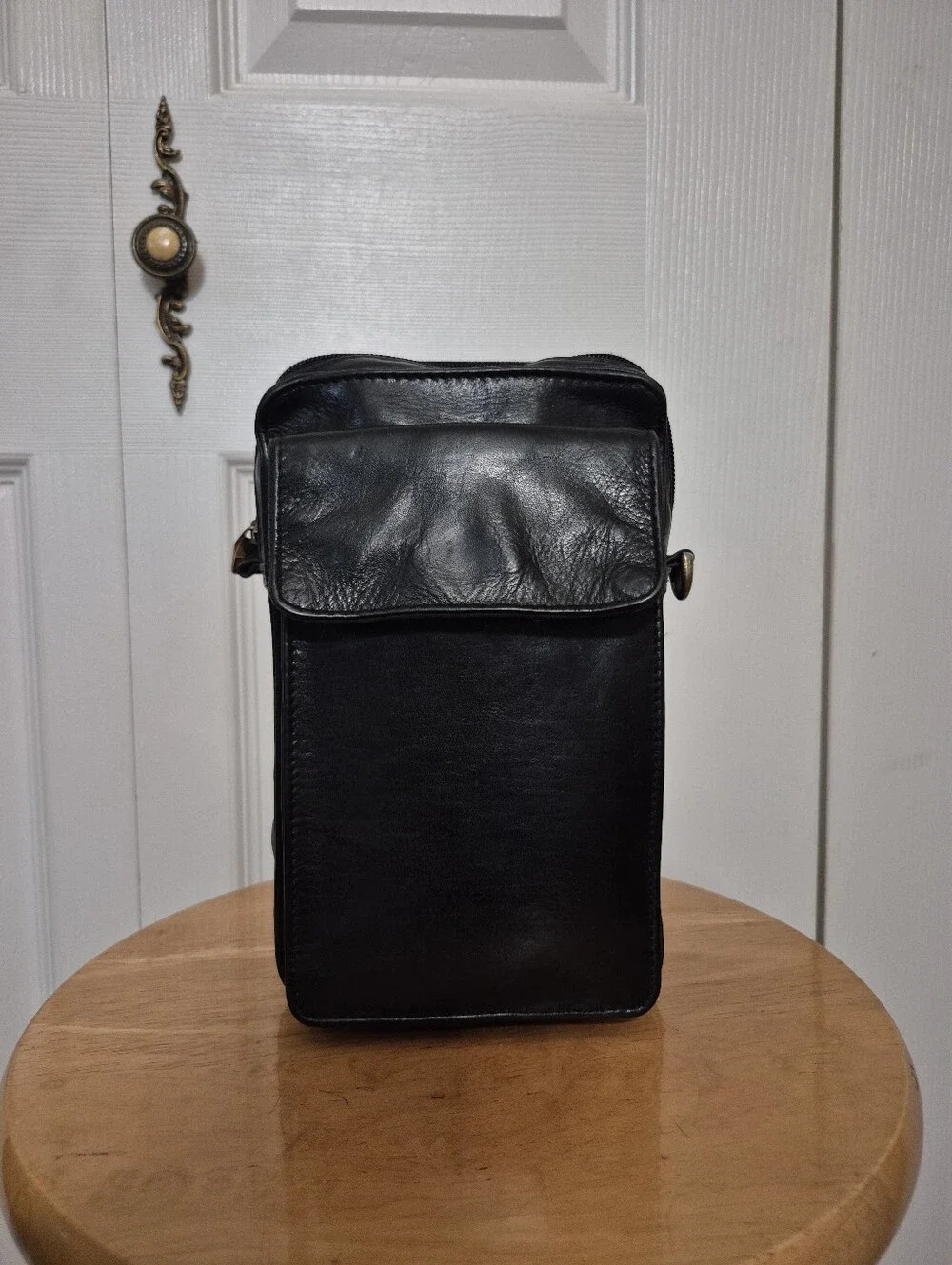 Wilsons Black Leather Organizer Bag